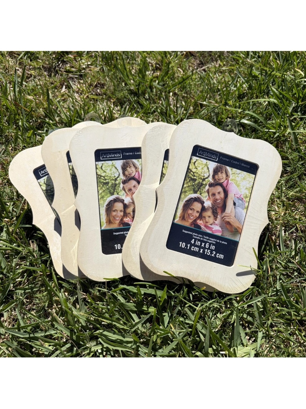 NEW ArtMinds LOT OF 5 Unfinished Wooden Rectangle Frames DIY Craft 4x6" Photo